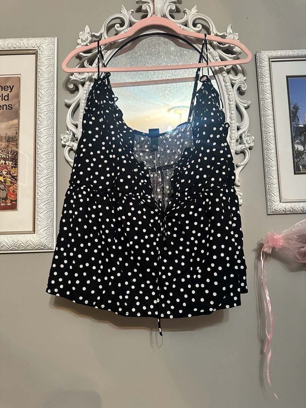 Wild Fable Camisole Size XXL Black Polka Dot Cami Top